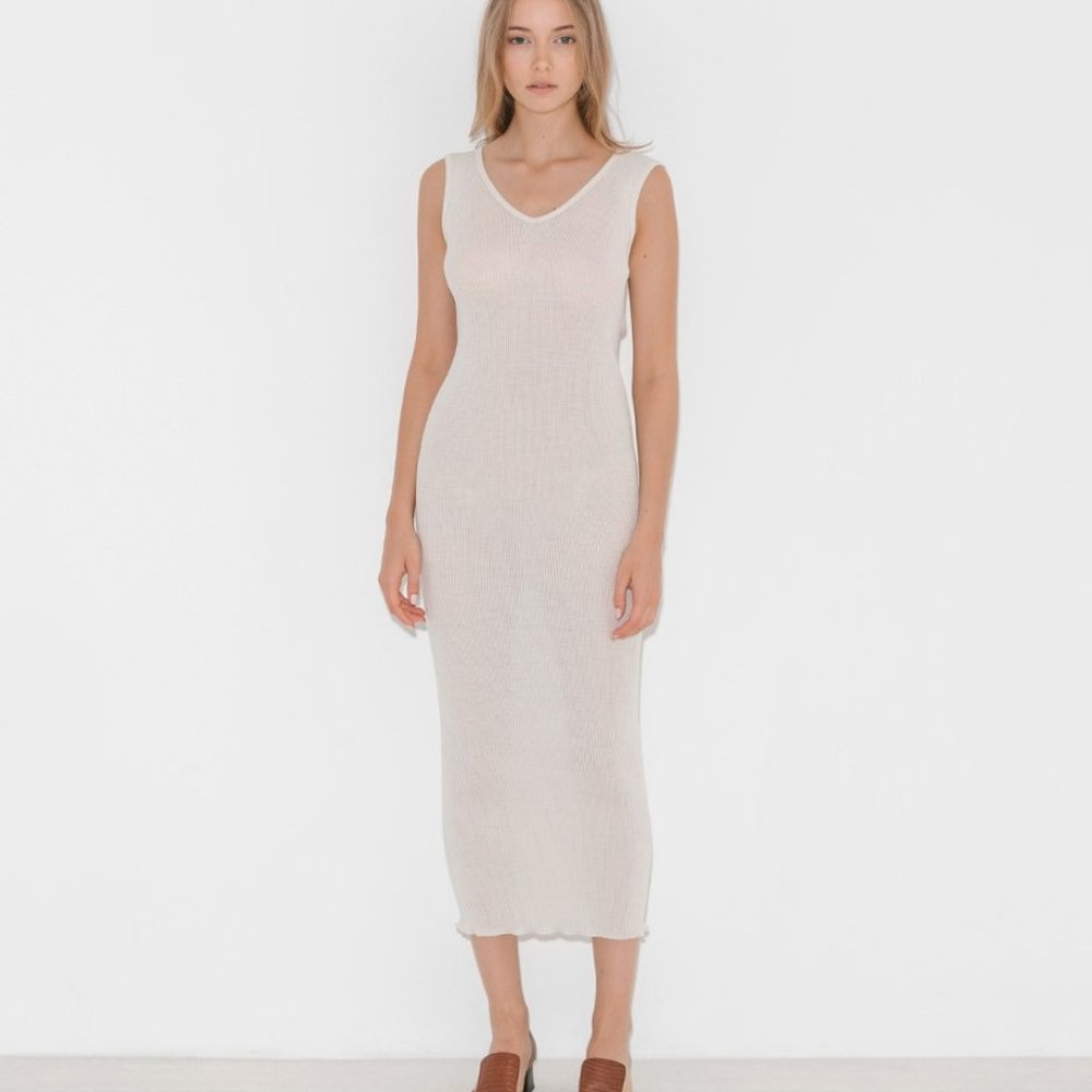Lauren Manoogian Hessian Accordion Dress Ivory